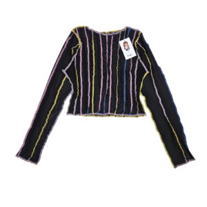 Blusa manga longa curtinha tiras, cores de Coraline (P)